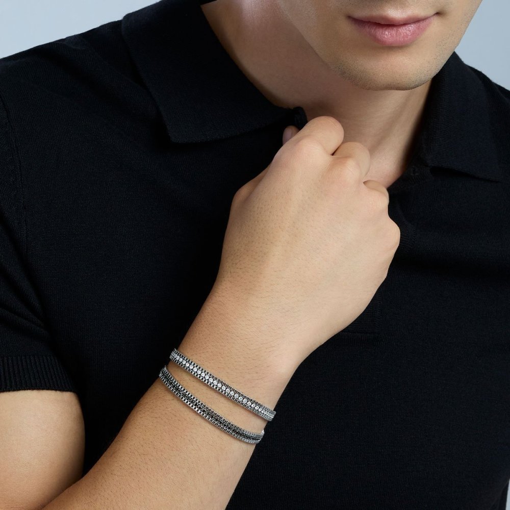 Kidult - Bracciale In Acciaio - Cristalli