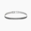 Kidult - Bracciale In Acciaio - Cristalli Neri