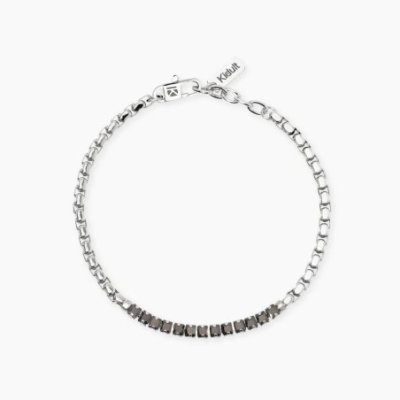 Kidult - Bracciale Acciaio - Cristalli Neri