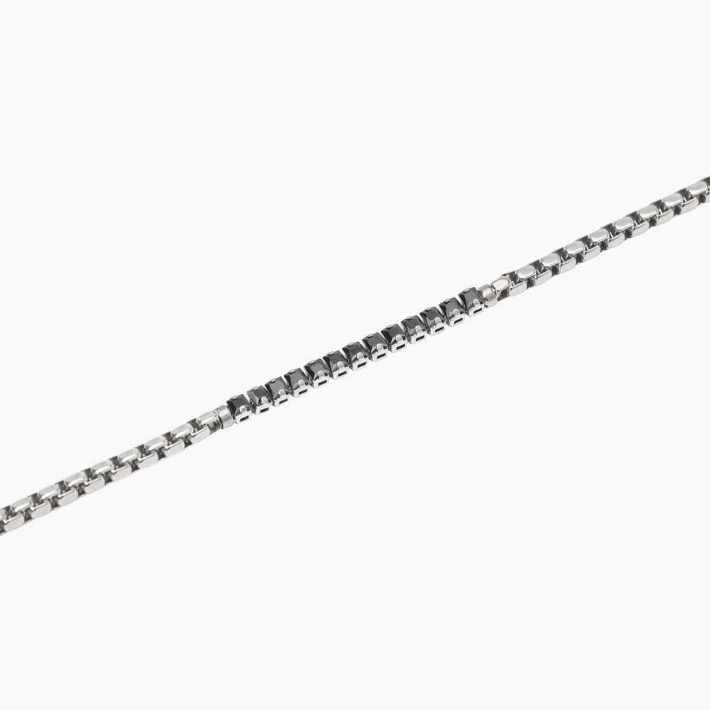 Kidult - Bracciale Acciaio - Cristalli Neri