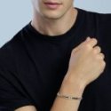 Kidult - Bracciale In Acciaio - Pvd Nero - Cristalli