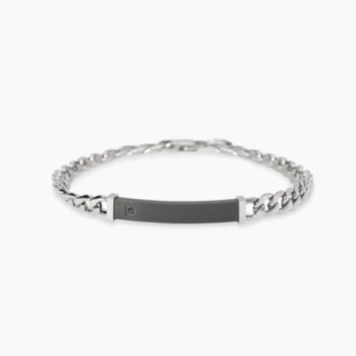 Kidult - Bracciale In Acciaio - Pvd Nero - Cristalli