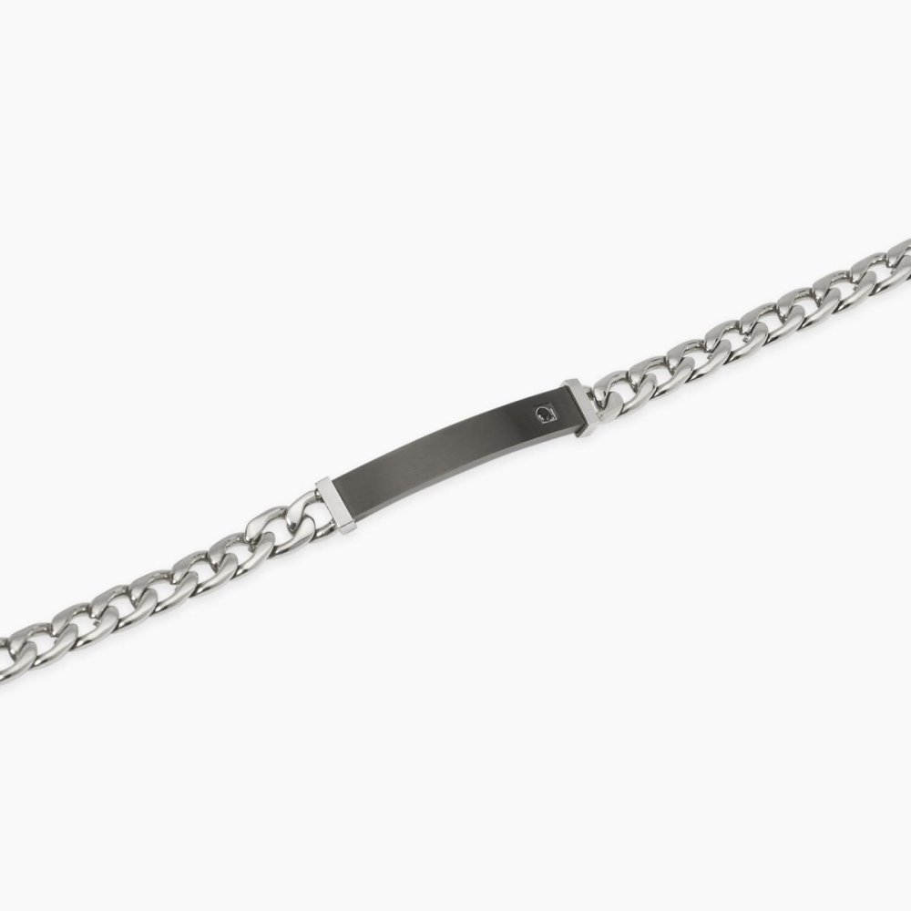 Kidult - Bracciale In Acciaio - Pvd Nero - Cristalli