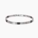 Kidult - Bracciale In Acciaio - Pvd Nero - Cristalli