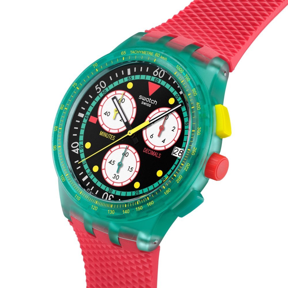 Swatch - Neon Emerald Chrono - Verde - Rosso