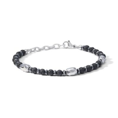 Comete Gioielli - Bracciale Acciaio - Pietra Lavica