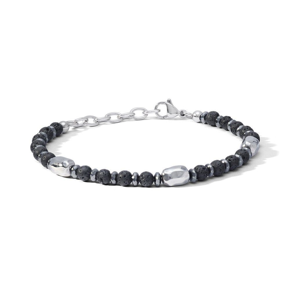 Comete Gioielli - Bracciale Acciaio - Pietra Lavica