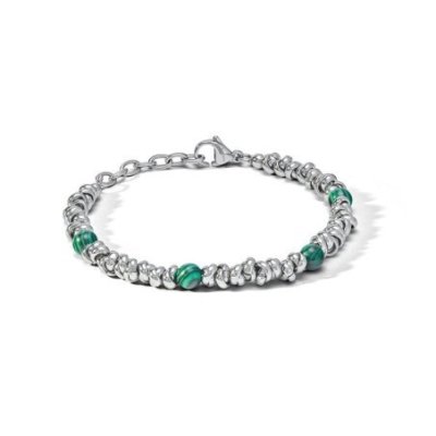 Comete Gioielli - Bracciale Acciaio - Malachite