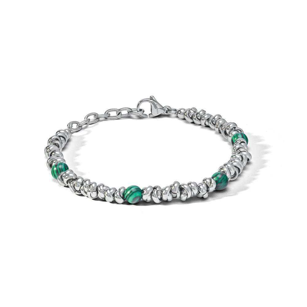 Comete Gioielli - Bracciale Acciaio - Malachite