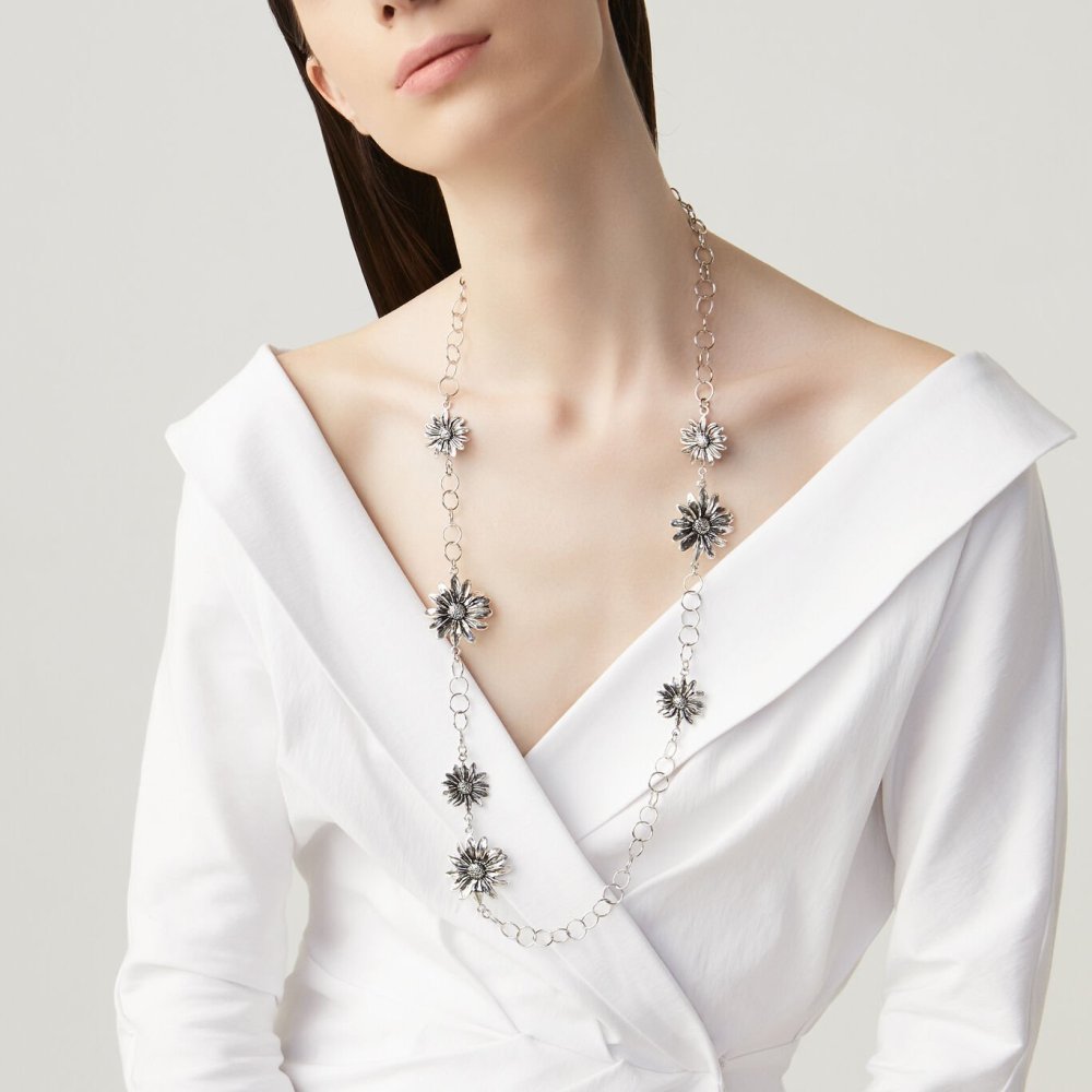 Giovanni Raspini - Collana Lunga Margherite - Argento Giovanni Raspini - Collana Lunga Margherite - Argento
