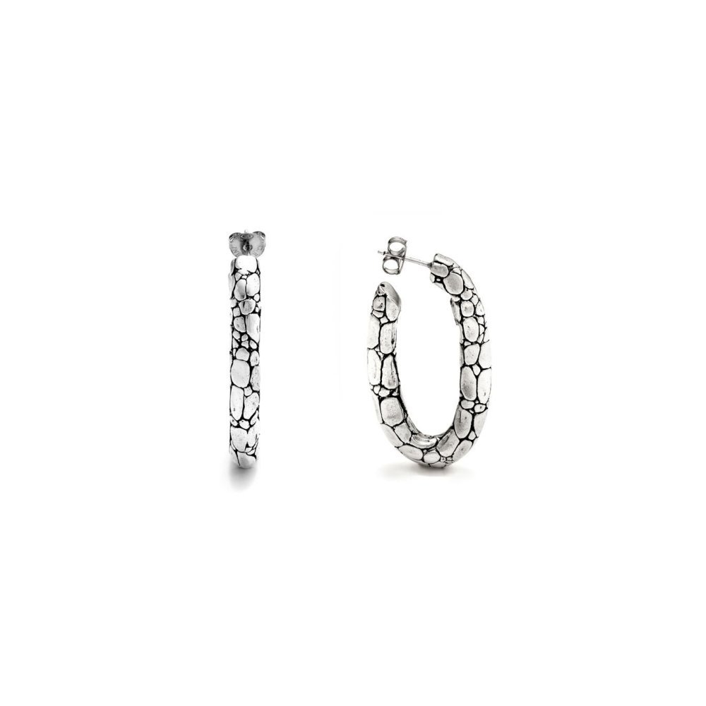 Giovanni Raspini - Orecchini Ovale Croco - Argento