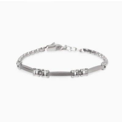 Kidult - Bracciale In Acciaio - Pvd Gunmetal - Cristalli