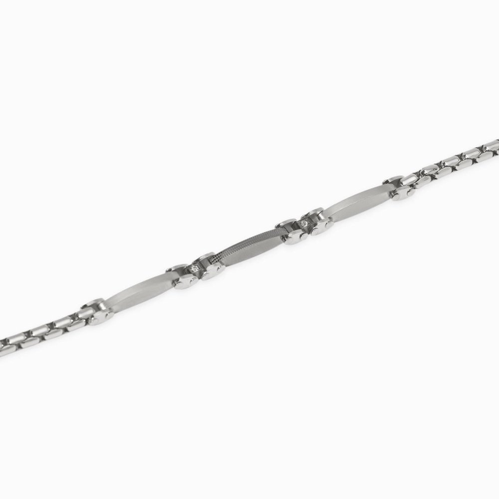 Kidult - Bracciale In Acciaio - Pvd Gunmetal - Cristalli