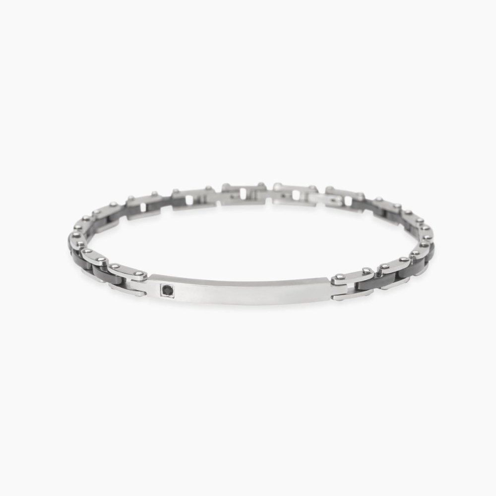 Kidult - Bracciale In Acciaio - Ceramica Nera