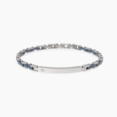 Kidult - Bracciale In Acciaio - Ceramica Blu