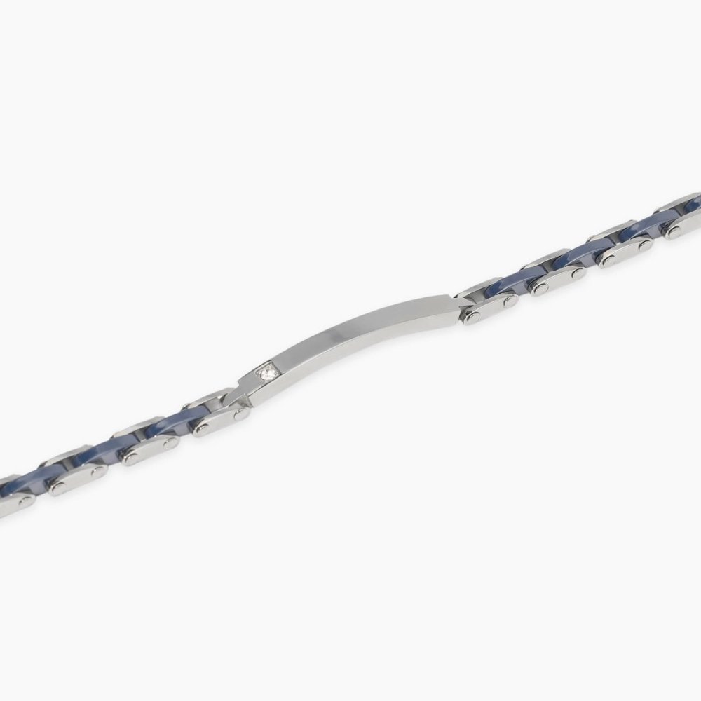 Kidult - Bracciale In Acciaio - Ceramica Blu