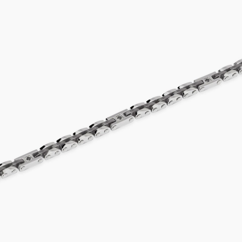 Kidult - Bracciale In Acciaio - Cristalli Neri