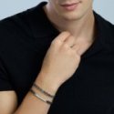 Kidult - Bracciale In Acciaio - Cristalli Neri