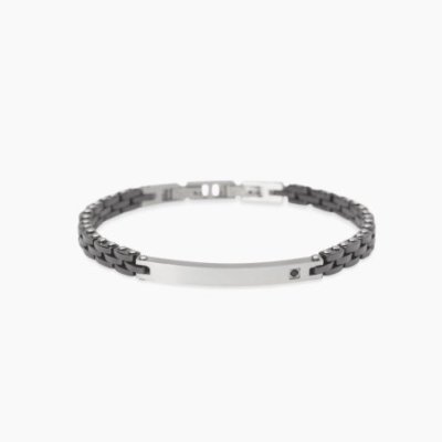 Kidult - Bracciale In Acciaio - Pvd Gunmetal - Ceramica