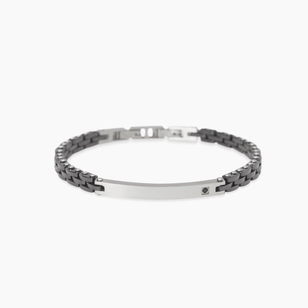Kidult - Bracciale In Acciaio - Pvd Gunmetal - Ceramica