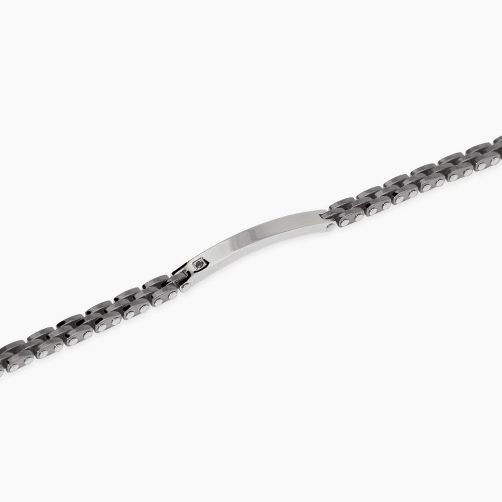 Kidult - Bracciale In Acciaio - Pvd Gunmetal - Ceramica
