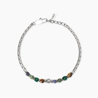 Kidult - Bracciale In Acciaio - Pietre Multicolor