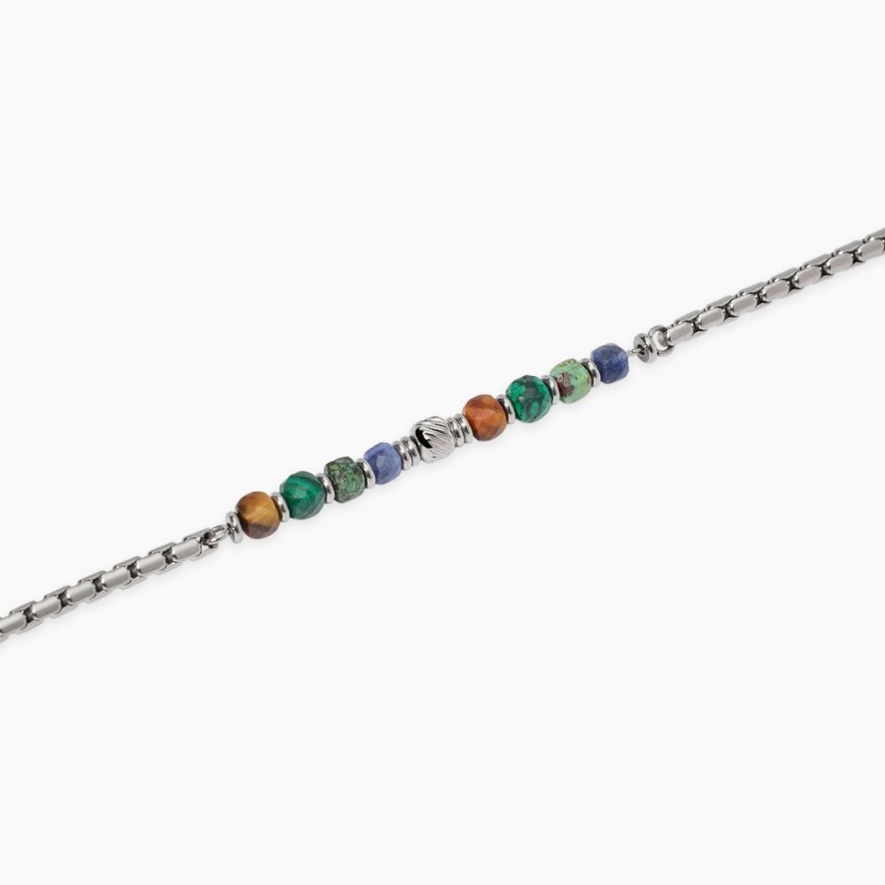 Kidult - Bracciale In Acciaio - Pietre Multicolor