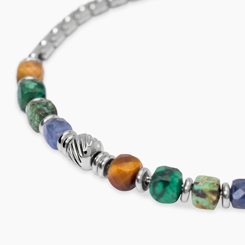 Kidult - Bracciale In Acciaio - Pietre Multicolor