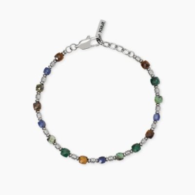 Kidult - Bracciale In Acciaio - Pietre Multicolor