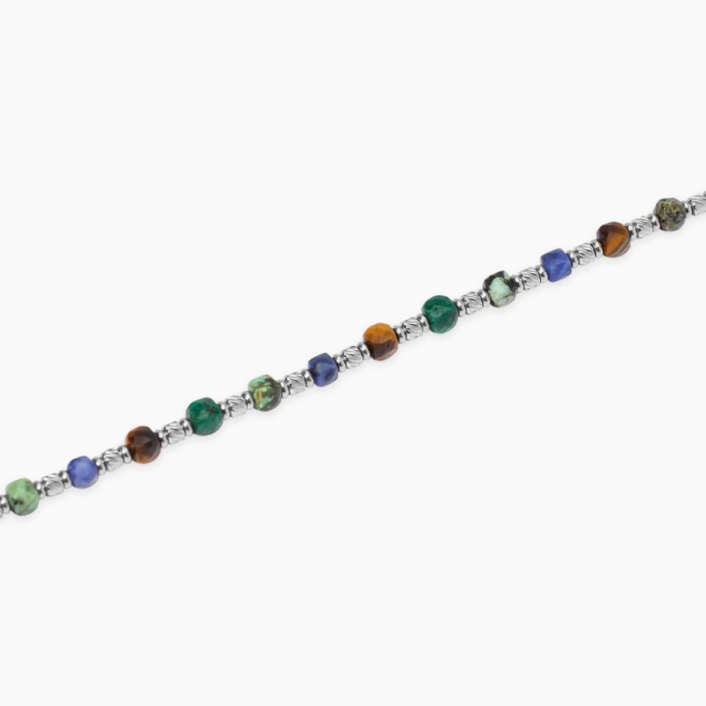 Kidult - Bracciale In Acciaio - Pietre Multicolor
