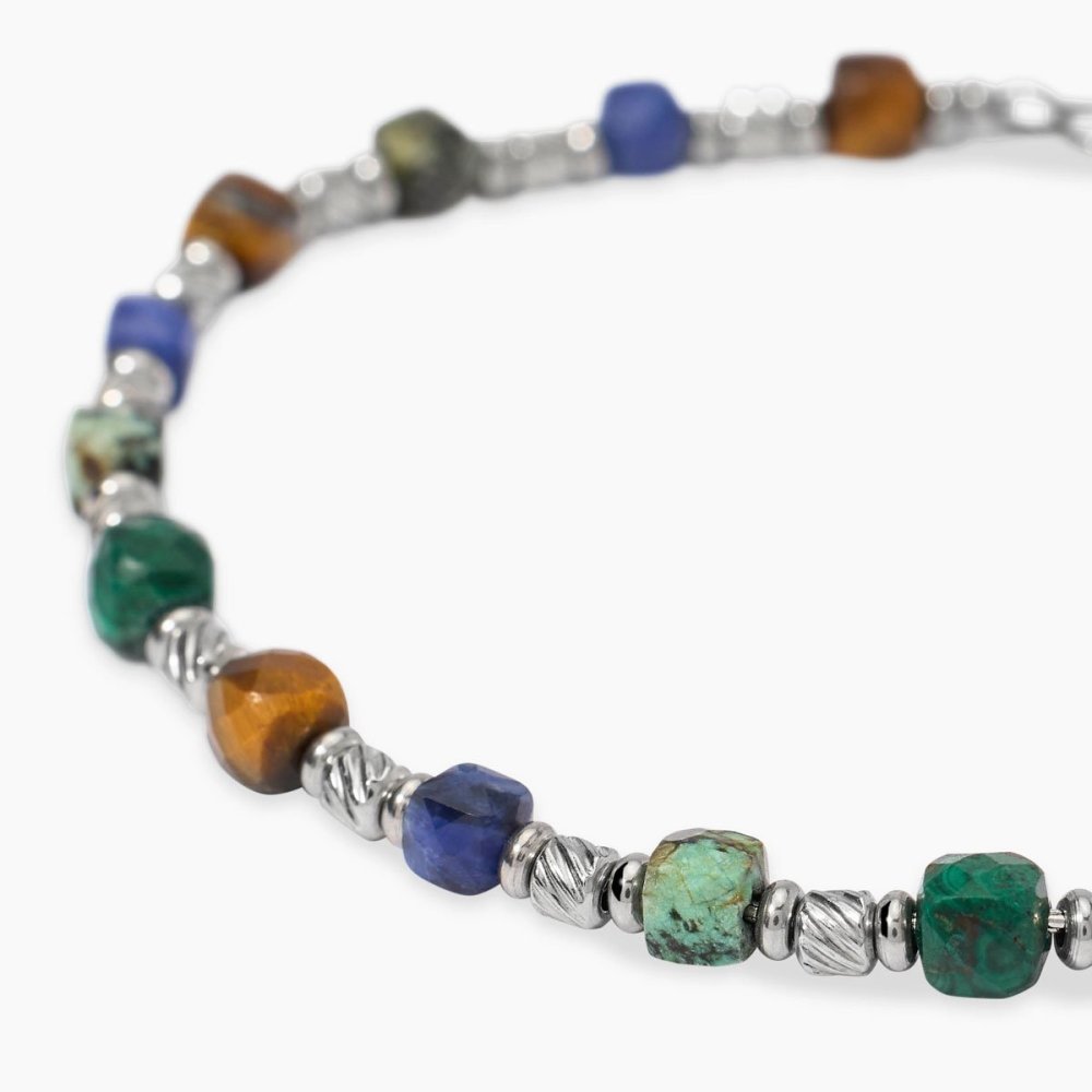 Kidult - Bracciale In Acciaio - Pietre Multicolor