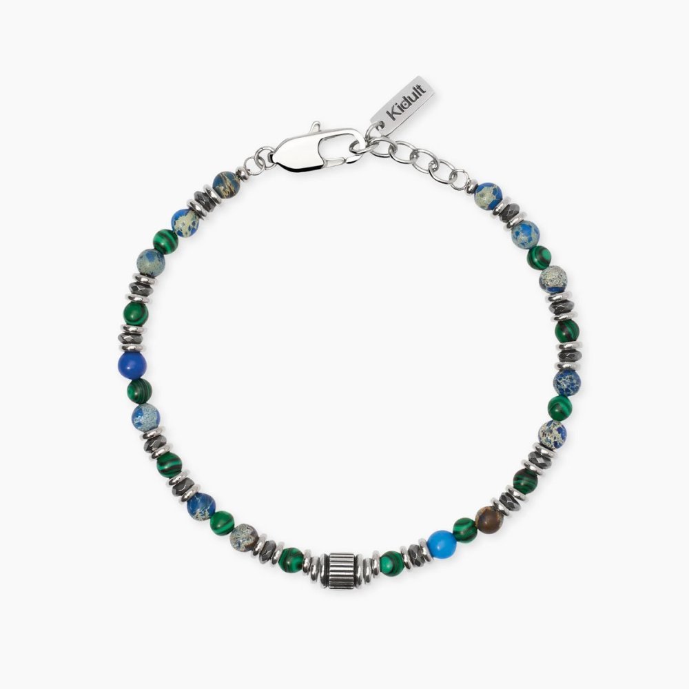Kidult - Bracciale Acciaio 316L - Pietre Multicolor
