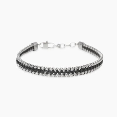 Kidult - Bracciale In Acciaio 316L - Nylon - Pelle