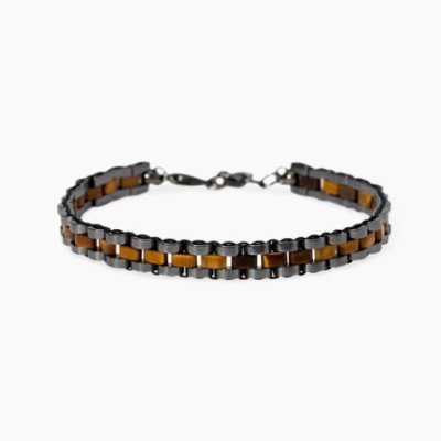 Kidult - Bracciale In Acciaio - Ematite - Occhio Di Tigre