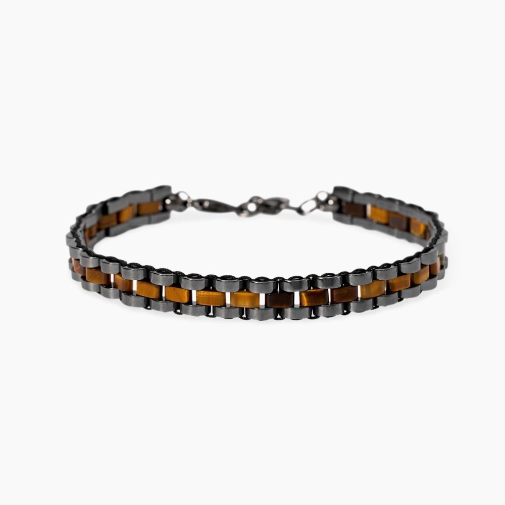 Kidult - Bracciale In Acciaio - Ematite - Occhio Di Tigre