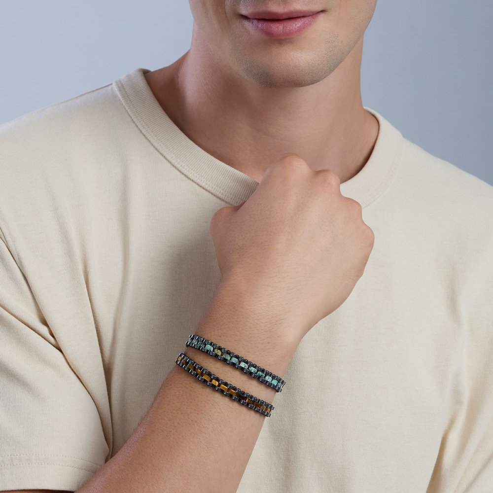 Kidult - Bracciale In Acciaio - Ematite - Turchese
