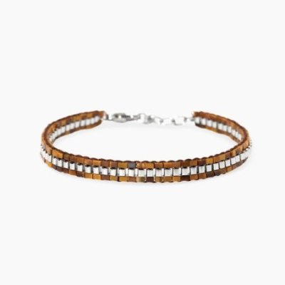 Kidult - Bracciale In Acciaio 316L - Nylon - Occhio Di Tigre