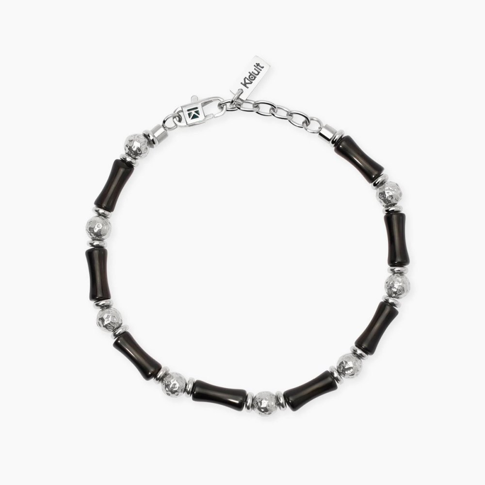 Kidult - Bracciale Ossidiana - Acciaio 316L