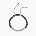 Kidult - Bracciale In Acciaio - Pietra Lavica - Nylon
