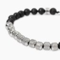 Kidult - Bracciale In Acciaio - Pietra Lavica - Nylon