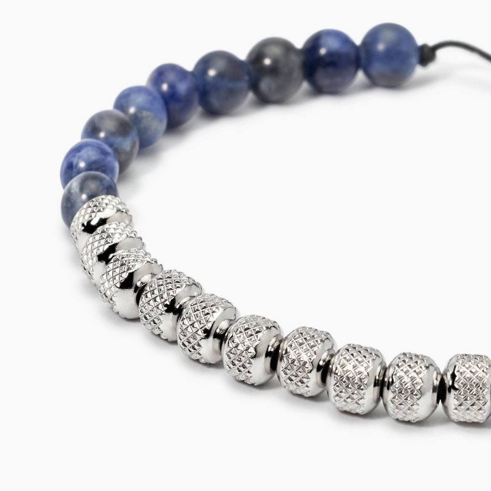 Kidult - Bracciale In Acciaio - Nylon - Sodalite