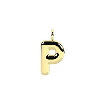Kidult - Ciondolo Lettera P - Acciaio 316L - Pvd Giallo