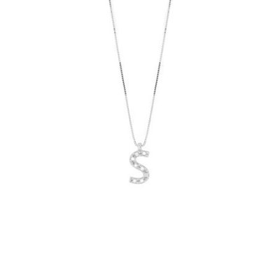Bliss - Collana In Oro Bianco - Diamante Rotondo
