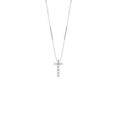 Bliss - Collana Bl Alphabet - Oro Bianco - Diamante