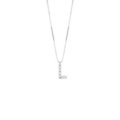 Bliss - Collana In Oro Bianco - Diamante Rotondo