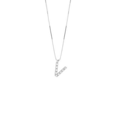 Bliss - Collana In Oro Bianco - Diamante Rotondo