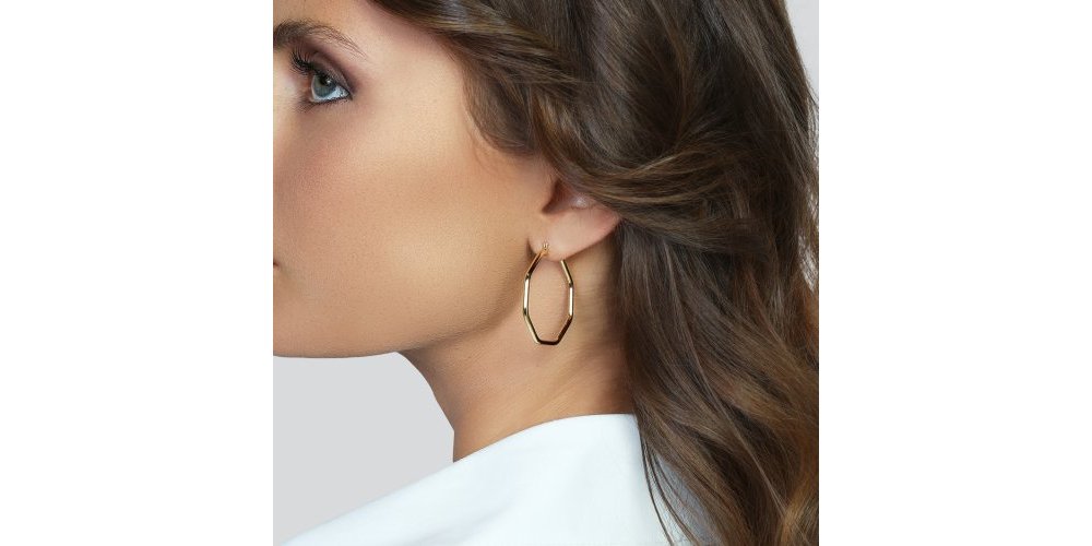 Unoaerre - Orecchini Ottagonali - Bronzo - Dorato