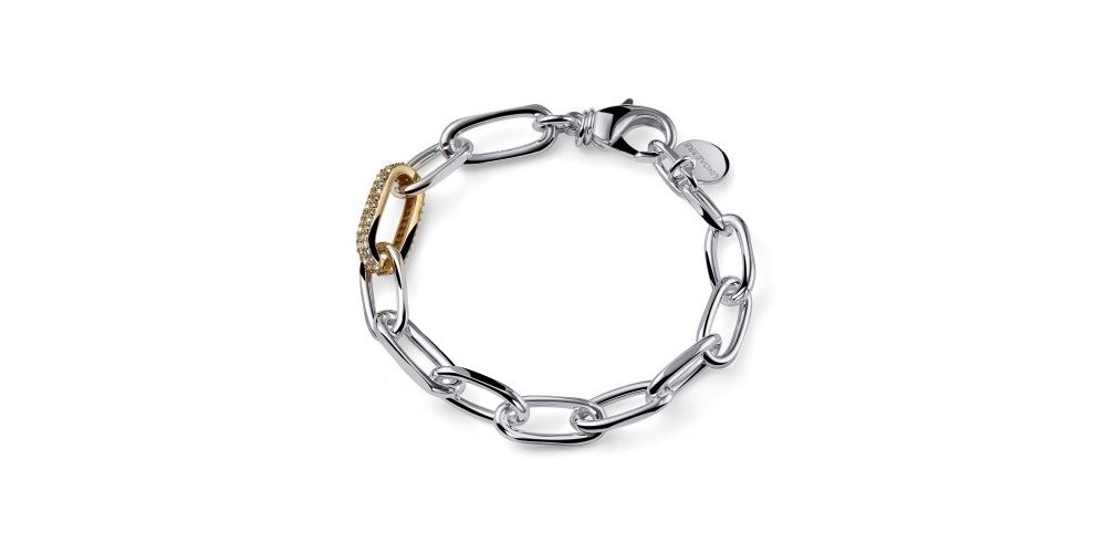 Unoaerre - Bracciale Bicolore - Bronzo - Zirconi