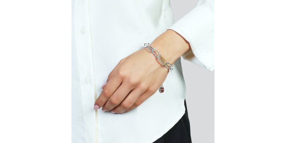 Unoaerre - Bracciale Bicolore - Bronzo - Zirconi