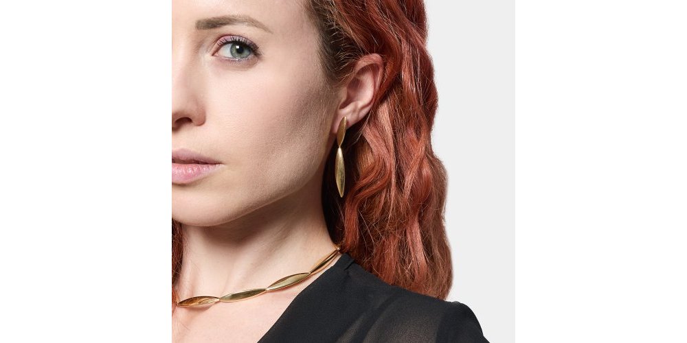 Unoaerre - Orecchini Lunghi Aria - Argento Dorato